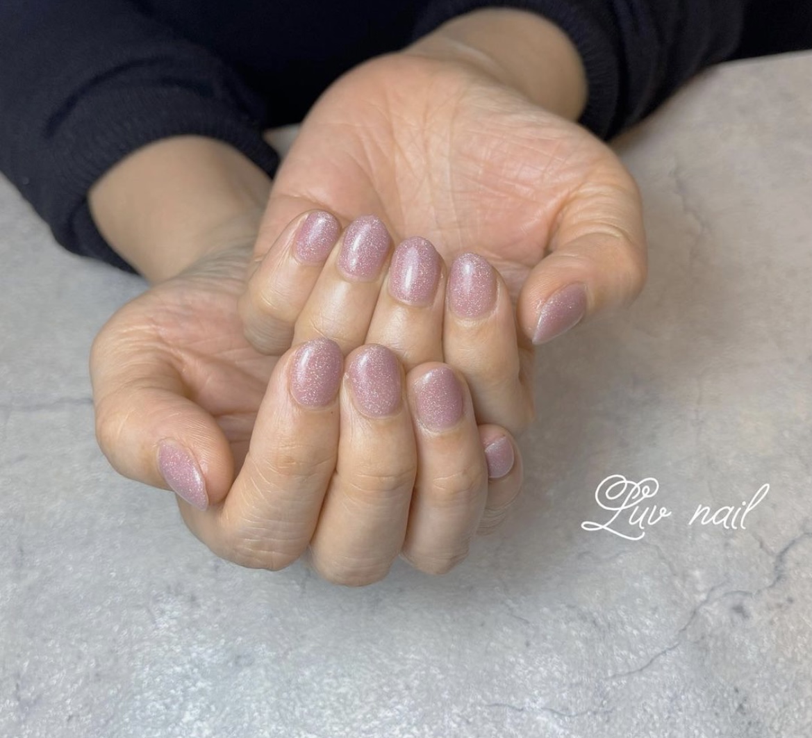 ✨グリッター入パープルカラーネイル💅